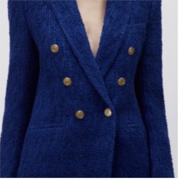 Zara Deep Royal Blue Jacket with Gold Accents - Picture 11 of 11
